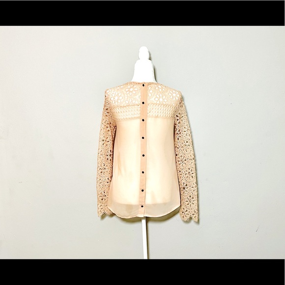 ALTAR D’ STATE Womens Cream Crochet Blouse - Picture 4 of 5